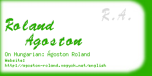 roland agoston business card
