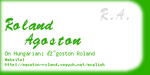 roland agoston business card